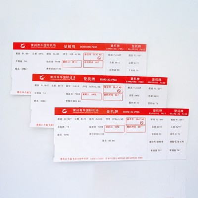 Paper printing thermal airline boarding pass