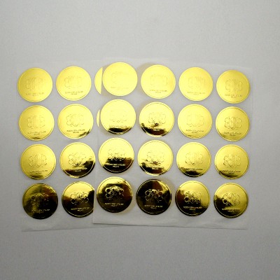 Roll Adhesive Logo Gold Foil Hot Stamping Clear Stickers