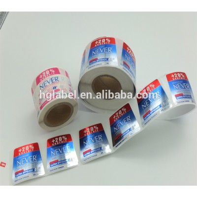 customized own logo self adhesive roll label sticker for product package