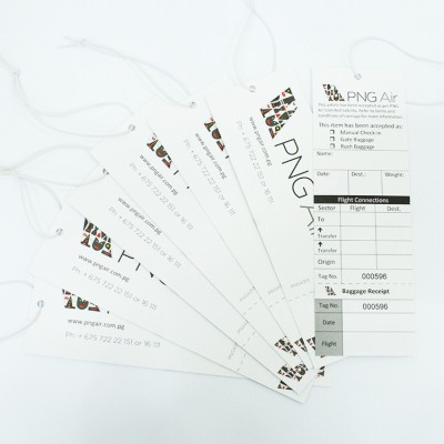 Paper perforated Newest Customize high quality Gloss Lamination Clothing hang tag